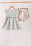 Green Scarecrow Embroidery Bloomer Set Aaria Tees