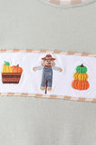 Green Scarecrow Embroidery Romper Aaria Tees