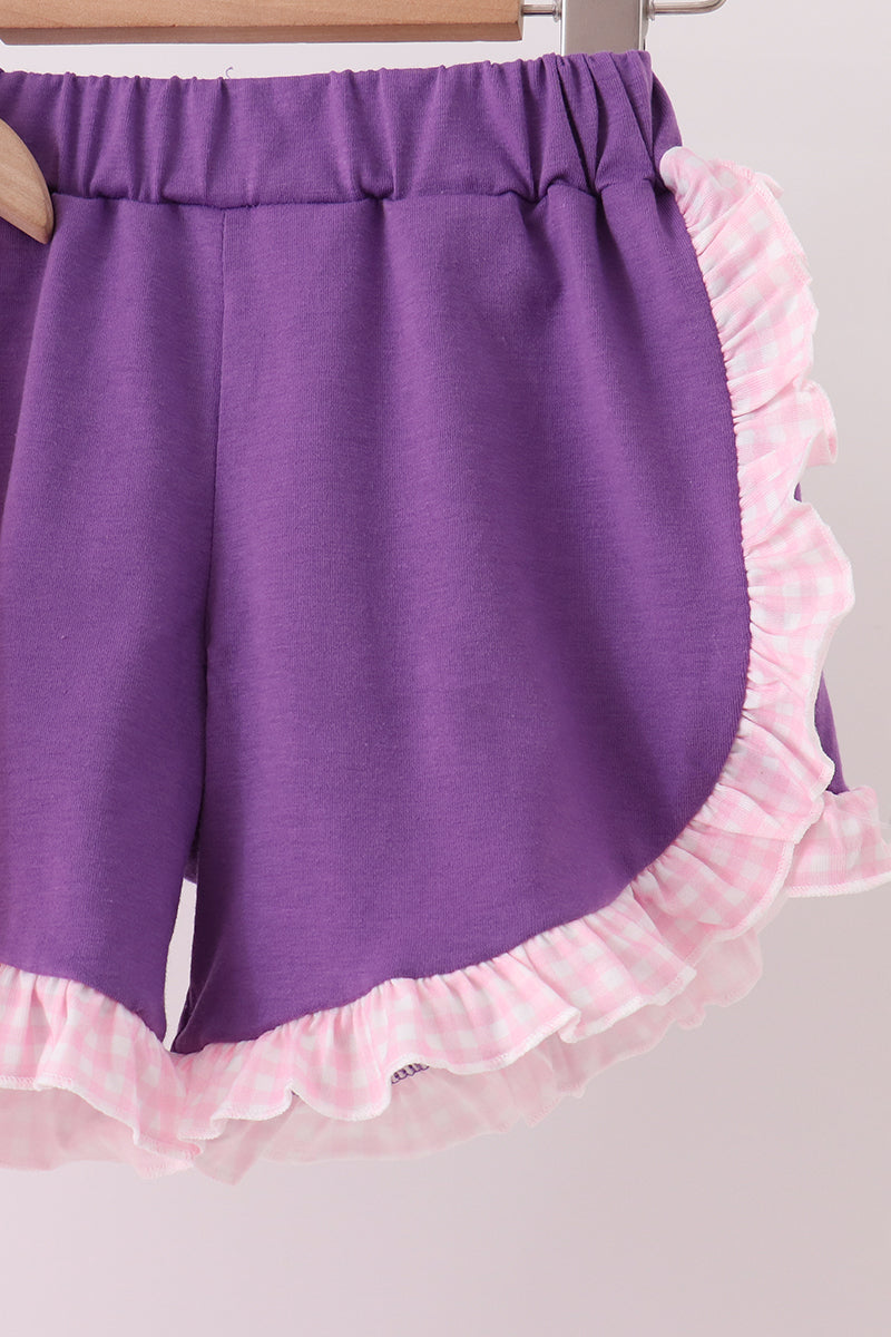 Pink Puppy Pumpkin Applique Ruffle Shorts Set - Aaria Tees Aaria Tees