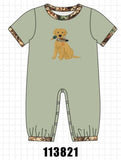 Green Hunting Print Romper Aaria Tees