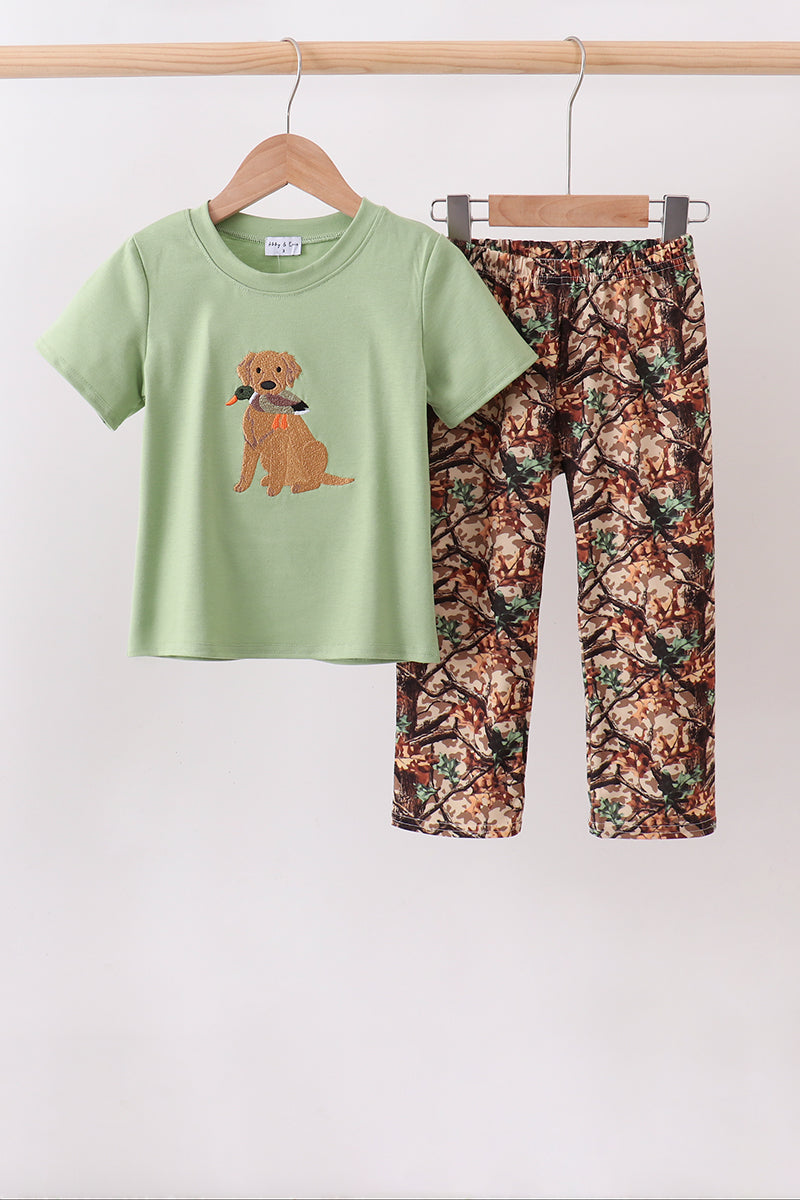 Green Hunting Print Pants Set - Aaria Tees Aaria Tees