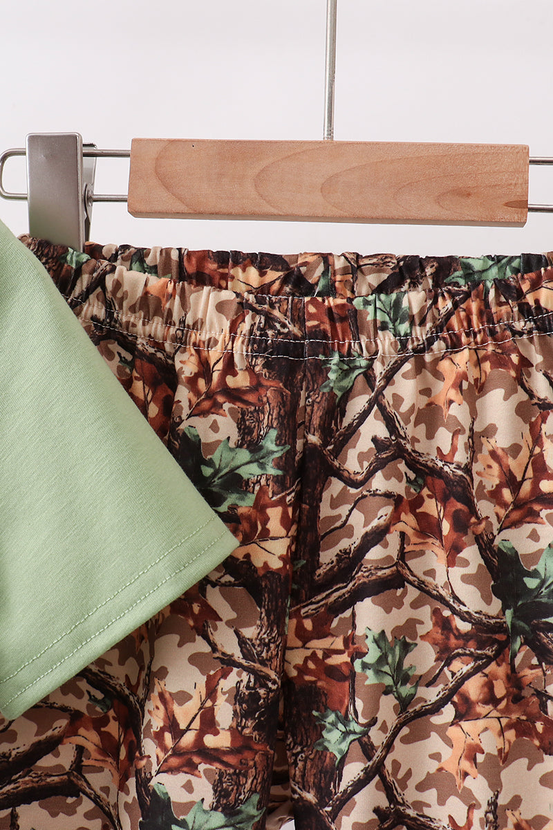 Green Hunting Print Pants Set - Aaria Tees Aaria Tees