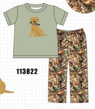 Green Hunting Print Pants Set Aaria Tees