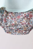 Blue Floral Bow Applique Bubble Aaria Tees