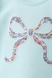 Blue Floral Bow Applique Bloomer Set Aaria Tees
