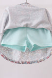 Blue Floral Bow Applique Skorts Set Aaria Tees