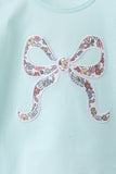 Blue Floral Bow Applique Skorts Set Aaria Tees