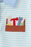 Blue Tool Embroidery Stripe Shirt Aaria Tees