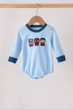 Blue character embroidery bubble Aaria Tees