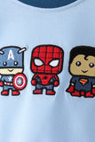 Blue character embroidery bubble Aaria Tees