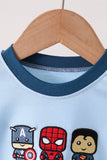 Blue character embroidery bubble Aaria Tees