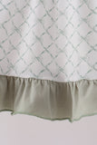 Sage pumpkin embroidery bow ruffle dress - Aaria Tees Aaria Tees