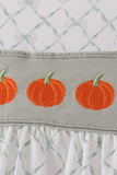 Sage pumpkin embroidery bow ruffle bloomer set - Aaria Tees Aaria Tees