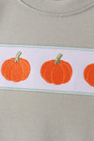 Sage pumpkin embroidery shorts set - Aaria Tees Aaria Tees