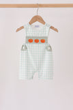 Sage pumpkin embroidery gingham jon jon - Aaria Tees Aaria Tees