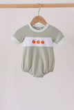 Sage pumpkin embroidery bubble - Aaria Tees Aaria Tees