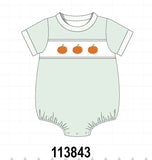Sage pumpkin embroidery bubble Aaria Tees