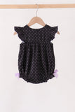 Black ghost spider embroidery ruffle bubble Aaria Tees