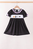 Black ghost spider embroidery ruffle dress Aaria Tees