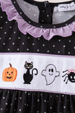 Black ghost spider embroidery ruffle dress Aaria Tees