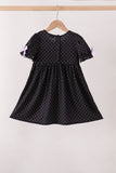 Black ghost spider embroidery ruffle dress Aaria Tees