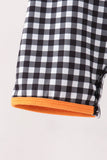Black ghost spider embroidery gingham romper Aaria Tees