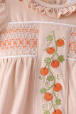 Khaki Pumpkin Smocked Ruffle Bubble Aaria Tees