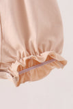 Khaki Pumpkin Smocked Ruffle Bubble Aaria Tees