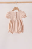 Khaki Pumpkin Smocked Ruffle Bubble Aaria Tees