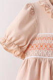 Khaki Pumpkin Smocked Bloomer Set Aaria Tees