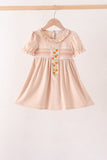 Khaki Pumpkin Smocked Bloomer dress Aaria Tees