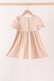 Khaki Pumpkin Smocked Bloomer dress Aaria Tees