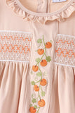 Khaki Pumpkin Smocked Ruffle Shorts Set Aaria Tees