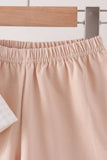 Khaki Pumpkin Embroidery Shorts Set Aaria Tees