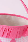 Pink Pumpkin Applique Gingham Ruffle Basket Aaria Tees