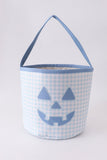 Blue Pumpkin Applique Gingham Basket Aaria Tees