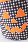 Black Pumpkin Applique Gingham Basket Aaria Tees