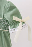 Sage collar smocked lace bubble Aaria Tees