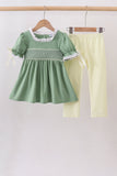 Sage collar smocked lace pants set Aaria Tees
