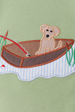 Sage Puppy Fishing Gingham Pants Set - Aaria Tees Aaria Tees