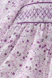 Purple floral smocked pants set - Aaria Tees Aaria Tees