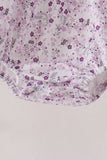 Purple floral blessed smocked ruffle bubble Aaria Tees