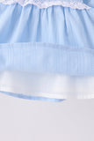 Blue Floral Smocked Lace Bloomer Set - Aaria Tees Aaria Tees