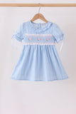Blue Floral Smocked Lace Ruffle Dress - Aaria Tees Aaria Tees