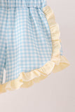 Hallo Fall Y'ALL Pumpkin Ruffle Shorts Set Aaria Tees