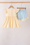 Hallo Fall Y'ALL Pumpkin Ruffle Shorts Set Aaria Tees