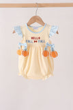 Hallo Fall Y'ALL Pumpkin Ruffle Bubble Aaria Tees