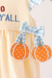Hallo Fall Y'ALL Pumpkin Ruffle Bubble Aaria Tees