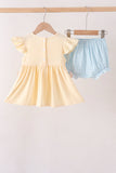 Hallo Fall Y'ALL Pumpkin Ruffle Bloomer Set Aaria Tees