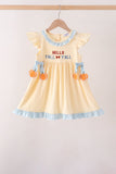 Hallo Fall Y'ALL Pumpkin Ruffle Dress Aaria Tees